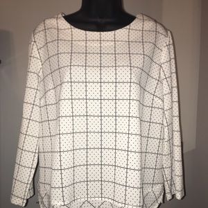 Dalia Beige & Black polka dot blouse